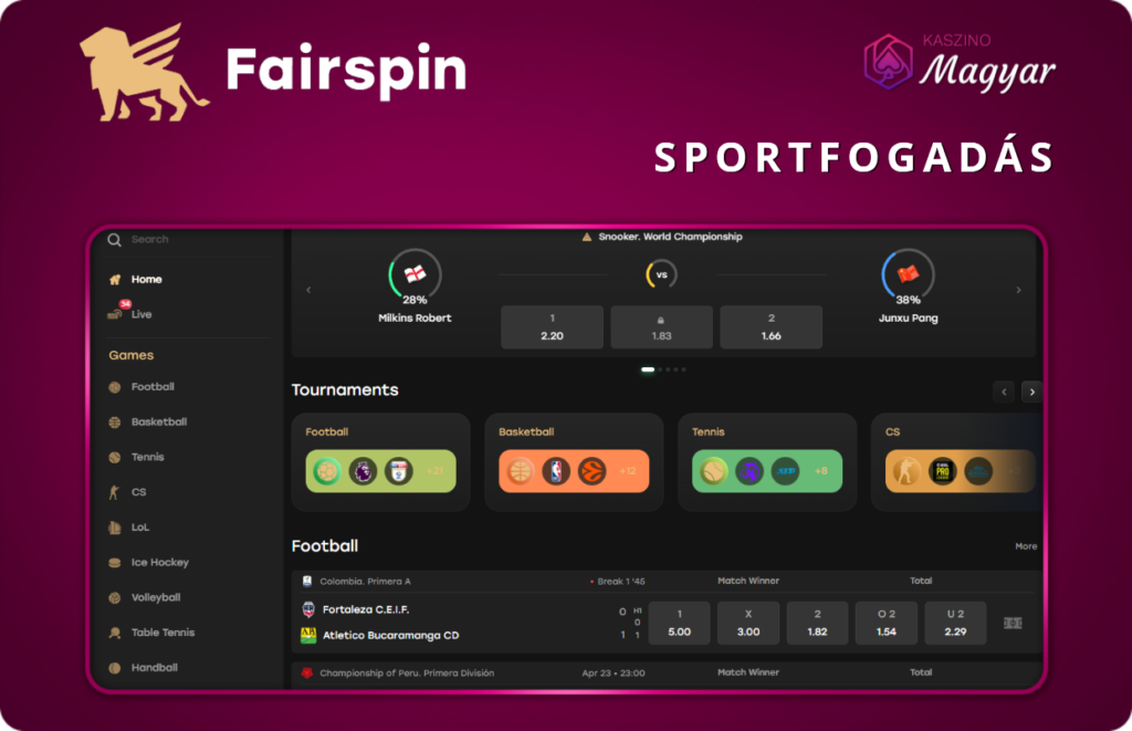 Sportfogadás a Fairspin