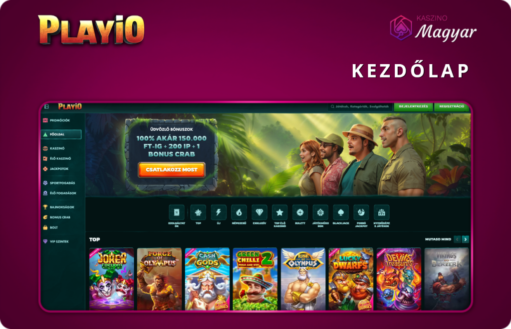 Playio kezdőlap