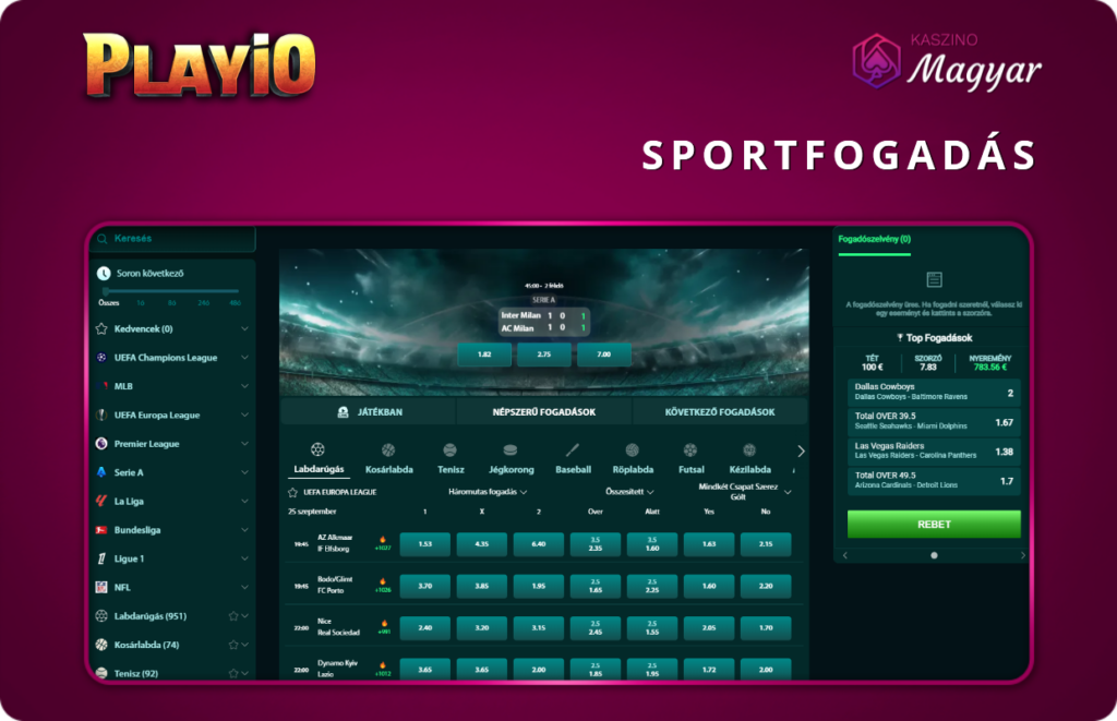 Sportfogadás a Playio