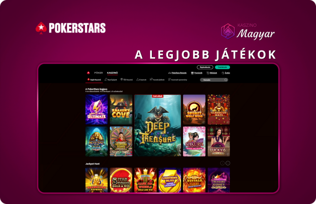 A legjobb játékok a PokerStars kaszinóban 2024-ben